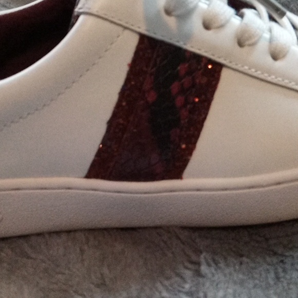 Michael kors Irving python embossed stripe sneakers size 6.5 - Picture 4 of 9